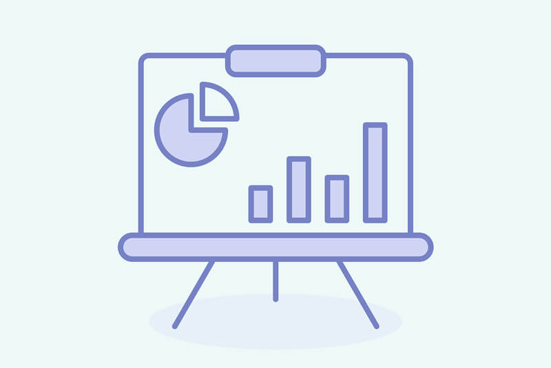 Flipchart mit Diagramm darauf